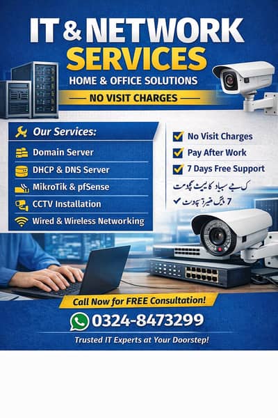 Professional IT & Network Services – Home & Office | No Visit Charges