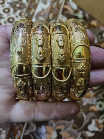 URGENT SALE: 4 Beautiful 22K Gold Bangles (4 Tolas Total)