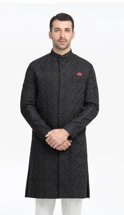 Men's Black Sherwani (Edenrobe)
