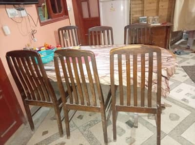 Dinning table sheeaham wood 6 chair