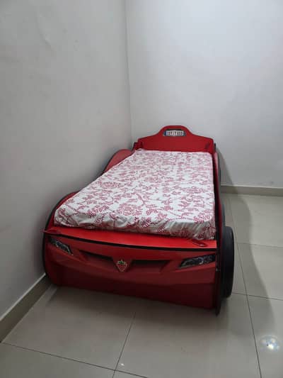 Kids Bed Set With Shelf/Rack _ Car Bed Set With Mattress