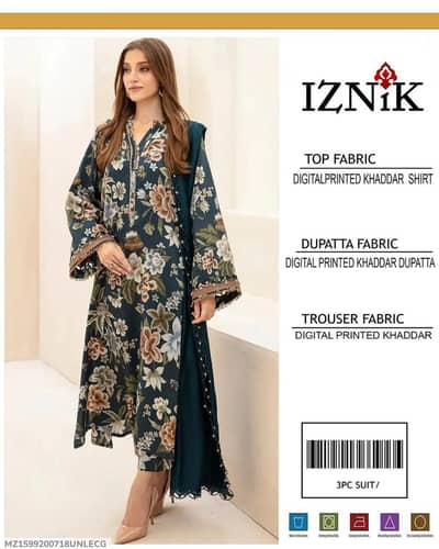 3 Pcs Women's Unstitched Digital Print Warm Suit – Cash On Delivery