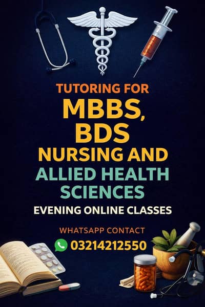 MBBS BDS NURSING AND ALLIED HEALTH SCIENCES TUTORS ONLINE