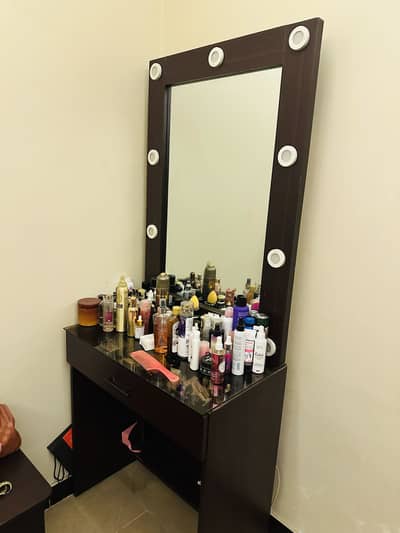 Dressing table with LED lights