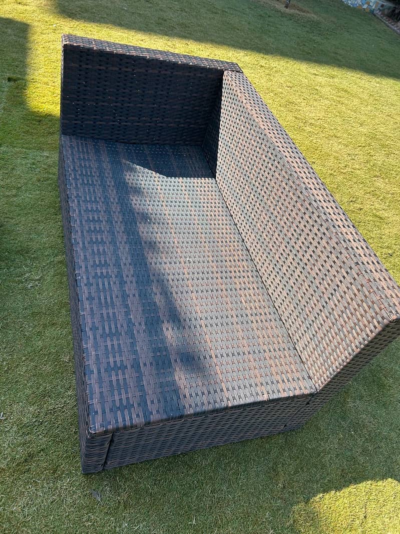 Rattan garden sofas and table 0