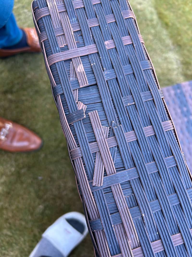 Rattan garden sofas and table 3