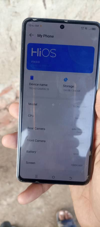 Techno Cammon 20 Memory 8/256 Condition 10/10