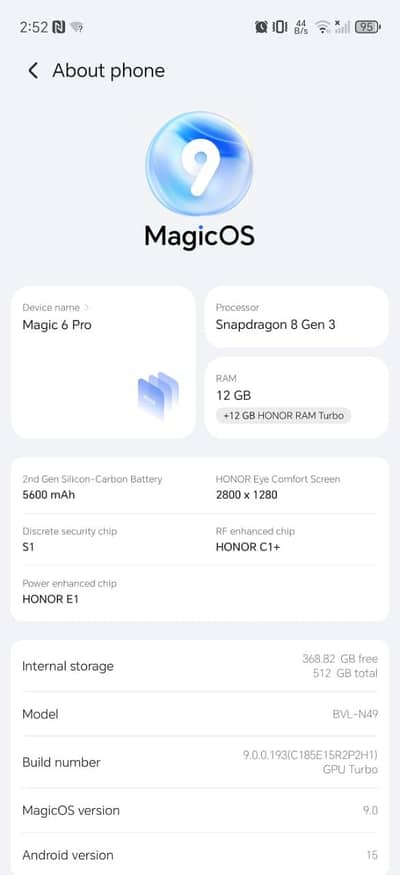 Honor Magic 6 Pro 12/512