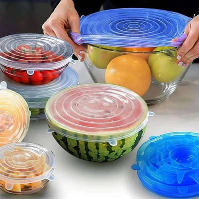 ​6 Pc Silicone Stretch Lids - Reusable & Leak Proof (Ramadan Sale)