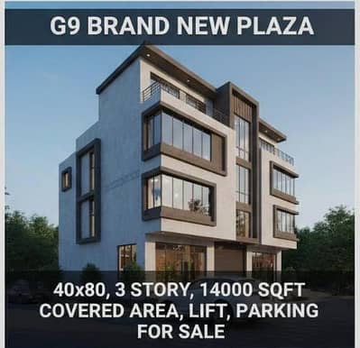 F-9 Brand New Plaza for sale 40x80 3 Story 14000 sqft covered area Lift