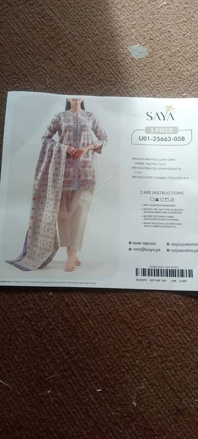 dresses / ladies suit / 3 pc embroidery unstitched dresses for sale