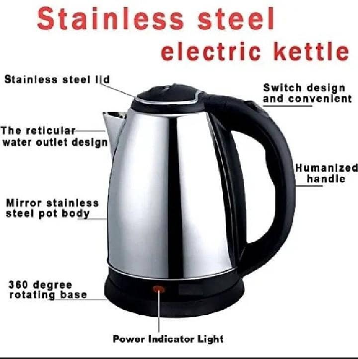 Electric Kettle 2L – Water Boiler – Brand New Electric Cattle| Kettle 0