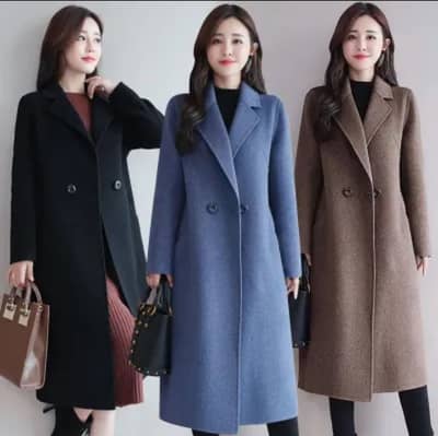 Western Style Long Woolen Coat for Women
