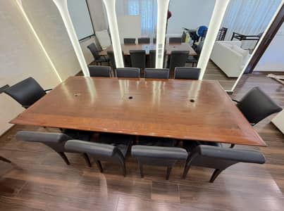 Large Wood Conference Table - 9 ft x 4 ft with 10 chairs