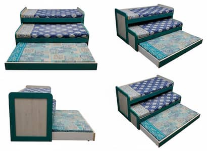 Kids Bunk Bed Lasani Tactile 3.5x6 ft x 3 Beds (Smart Furniture)
