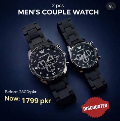2 PCS Men’s couple watch