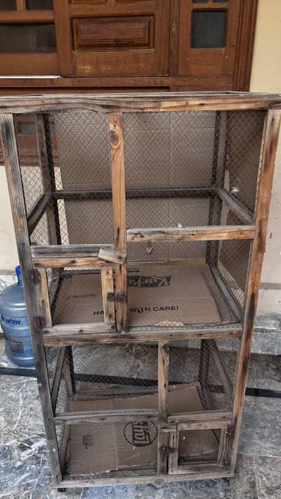 Two portion bird cage