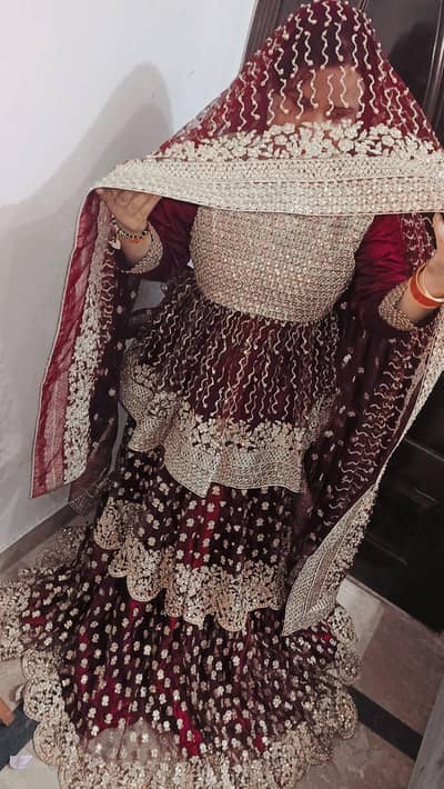 Purple lehnga frock bridal