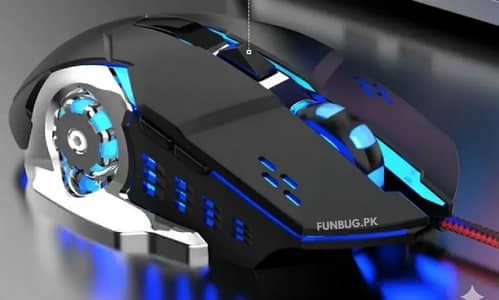 8 COLORS RGB WIRED MOUSE WITH 3200 DPI AND LOGITECH MOUSEPAD