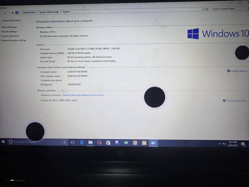 Hp notebook i3 3rd gen 2