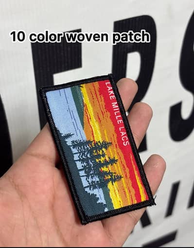 Woven patch woven tag hang tag woven logo fabric logo tag