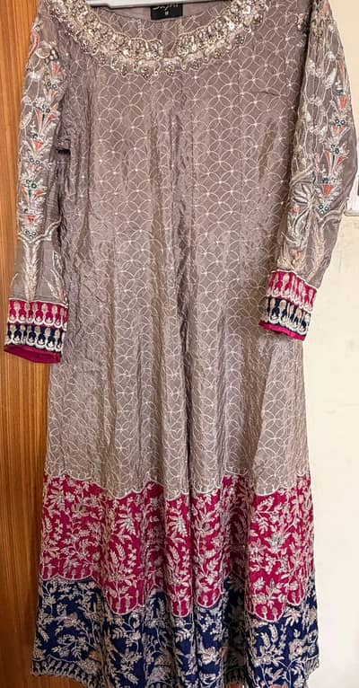 Grey embellished maxi 3 piece