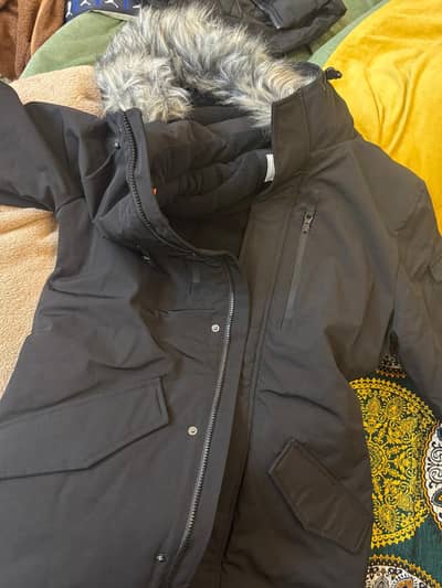 Primark (UK) Black Long Parka Jacket
