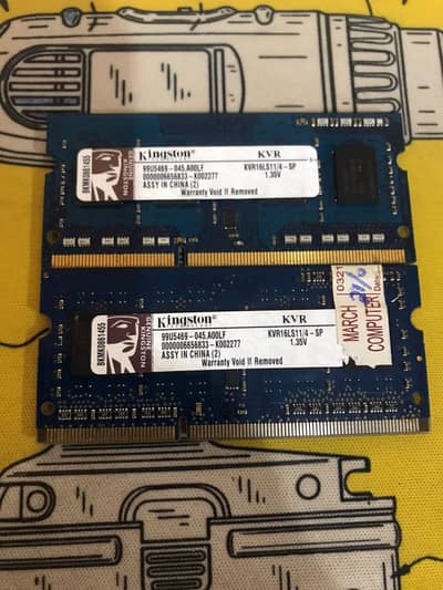 Kingston 8GB (2×4GB) DDR3L Laptop RAM 1600MHz