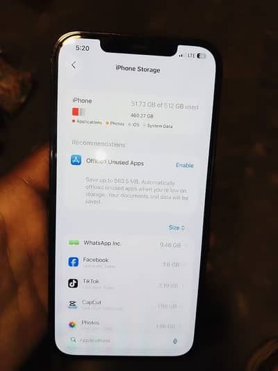 Iphone 12 pro max bleu colour 512GB dual sim PTA aproved bh 99%