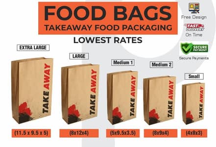 Take away Food Boxes Card|Butter Paper|Fod Bags|Pouch|Custom Boxes