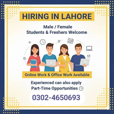 online / offline work available  for Male female students & Housewives