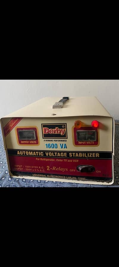 Derby 1600VA Automatic Voltage Stabilizer for sale- Working Condition