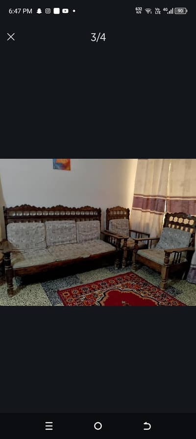 5 seater wooden sofa set
