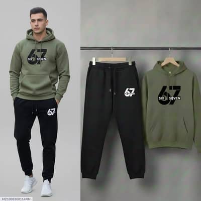 67 Green Printed Hoodie Track Suit