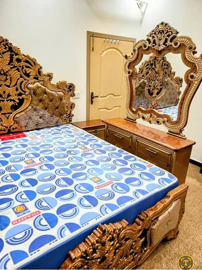 King Size Bed set with side tables dressing brand new condition