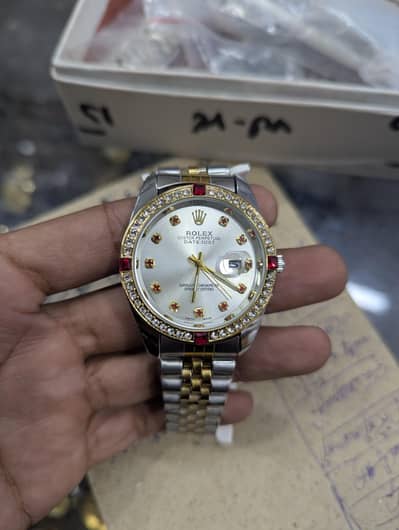 Rolax watch silver and gold addition