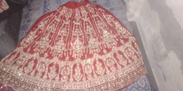 Bridal Lehnga Red Color Organza Net