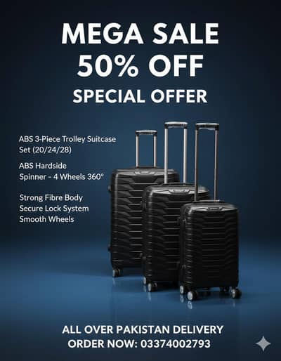 Full unbreakable 3 piece luggage bags 