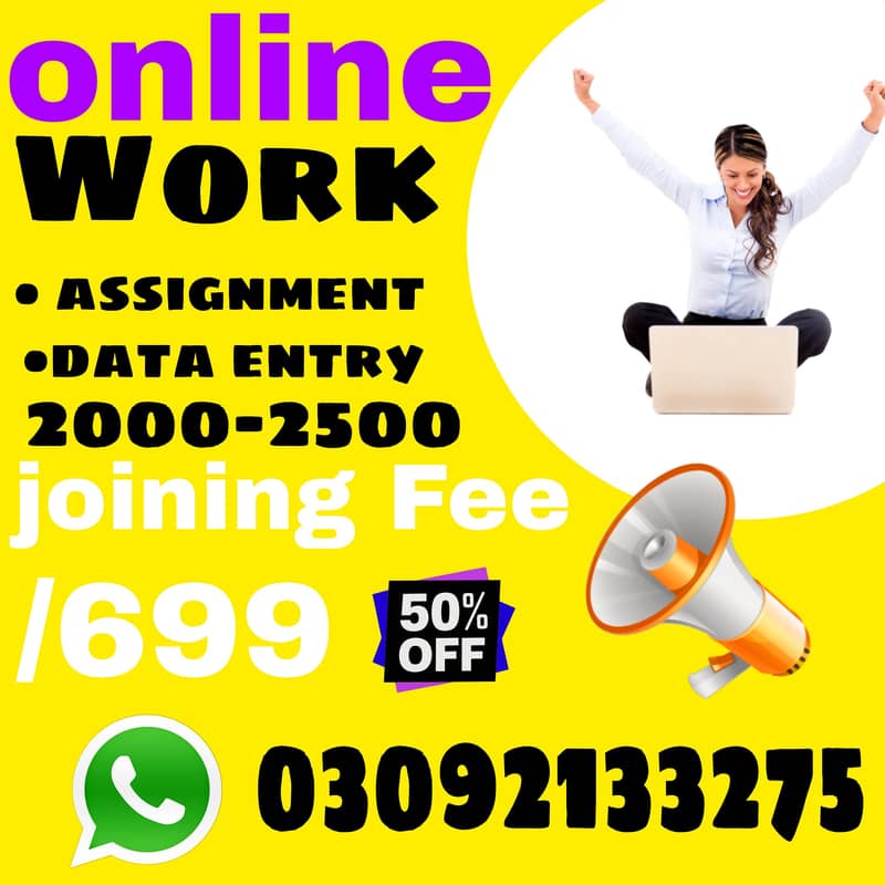 online work assignment and data entry work available 0