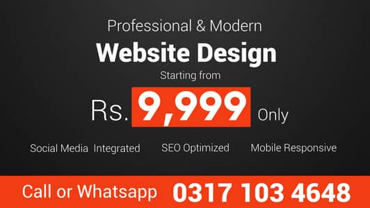 Professional Website Design & Development – Starting From Rs. 9,999