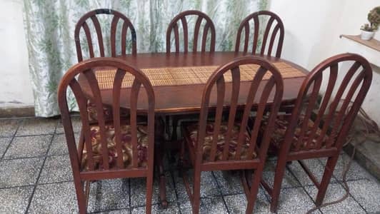 1-Wooden Dining-Table with 6-Dining Chairs