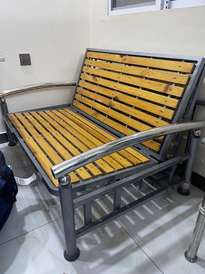 Stanless Steel Sofa Cum Bed