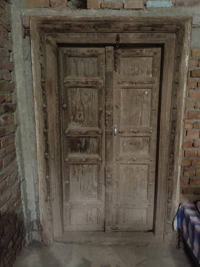 Antique style old wooden door