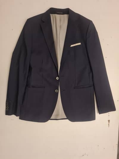 Zara Man Navy Textured Coat/Blazer | 38