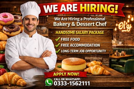 Hiring: Professional Chef (Donuts, Croissants, Jiggly Cake & Bakery