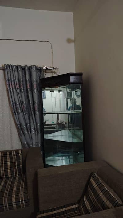 wooden glass cabinet for crockery
