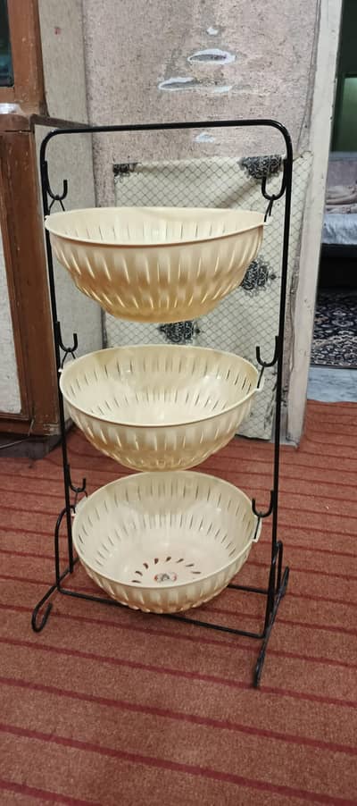 3 Step Metal Onion Fruit Basket Rack
