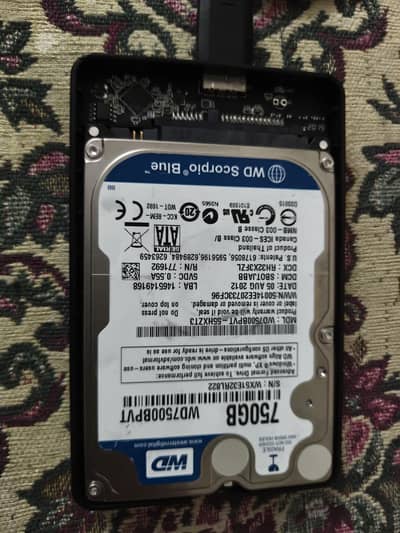 WD 750GB External Hard drive with case