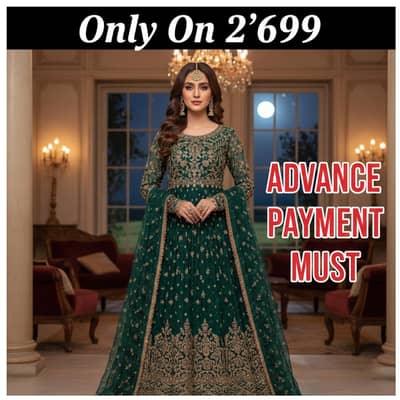 3 Pcs Woman's Stitched Fancy Maxi