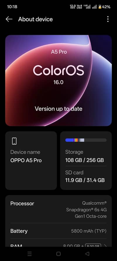 OPPO A5 PRO (8/256) for SALE